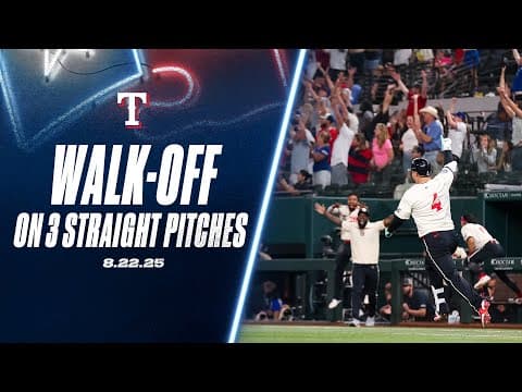 Rangers Quickly Walk-Off On 3 Straight Pitches