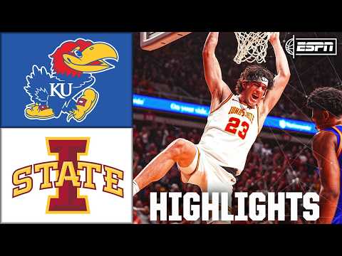 TOP-10 MATCHUP 💥 Kansas Jayhawks vs. Iowa State Cyclones | Full Game Highlights | ESPN CBB
