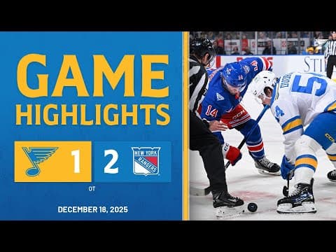 Game Highlights: Rangers 2, Blues 1 (OT)