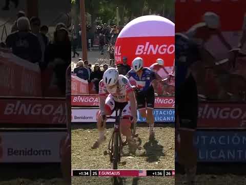 Brand goes solo! 👀 Lucinda Brand decides it’s time to attack as the race hits lap 4 in Benidorm!