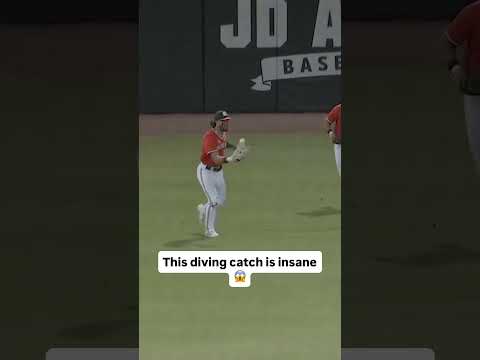 Flying in for the catch 🔥 #miamihurricanes #accbaseball #collegebaseball