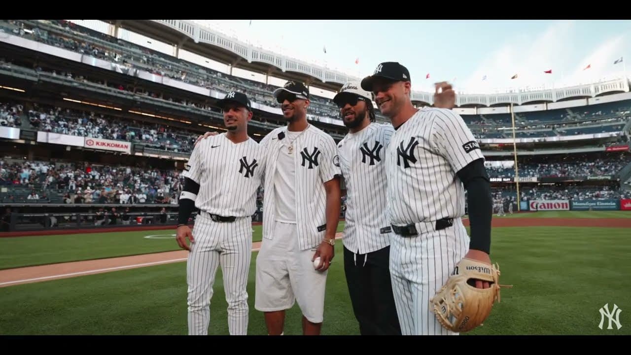 MIC'D UP: Jalen Brunson & Josh Hart Throw Out the First Pitch at Yankee Stadium