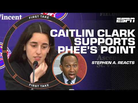 Stephen A. commends Caitlin Clark for supporting Napheesa Collier's message 🤝 | First Take