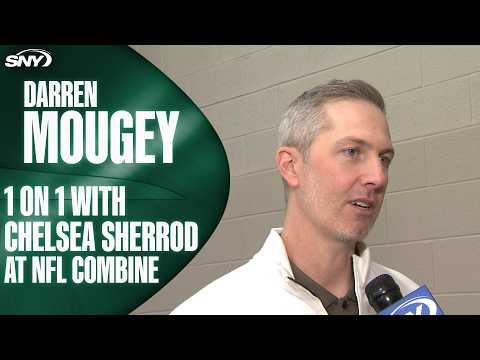 SNY's Chelsea Sherrod catches up with Jets' GM Darren Mougey at the NFL Scouting Combine