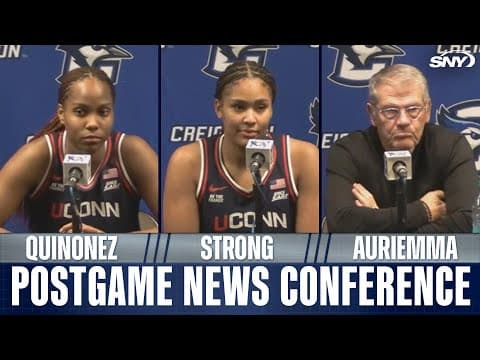 Geno Auriemma, Sarah Strong, and Blanca Quinonez on UConn's blowout win over Creighton