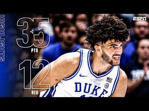 Cameron Boozer HIGHLIGHTS 🎥 35 PTS & 12 REB in Duke's 4th win of the season | ESPN CBB