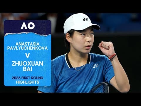 Anastasia Pavlyuchenkova v Zhuoxuan Bai Highlights | Australian Open 2026 First Round