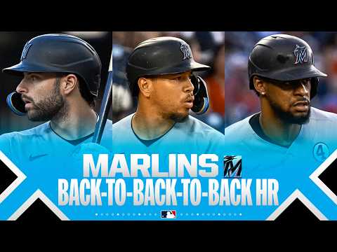 BACK-TO-BACK-TO-BACK HOMERS for the Marlins! (Their first 3 hits of the game) 🐟 | MLB Highlights