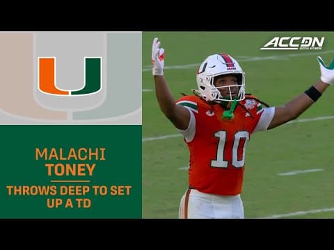 Malachi Toney Throws Deep To Set Up A Miami Touchdown