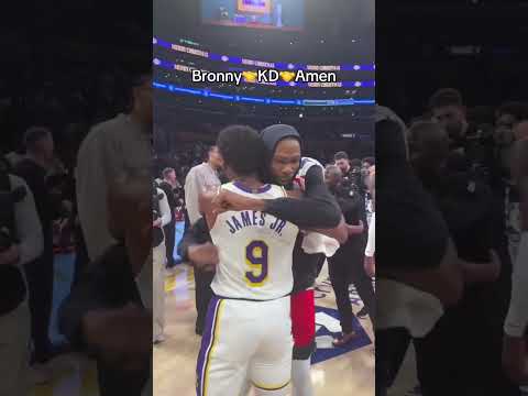 Bronny stops by KD & Amen Thompson 👀