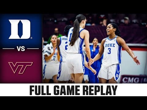 Duke vs. Virginia Tech Full Game Replay | 2025-26 ACC Women's Basketball