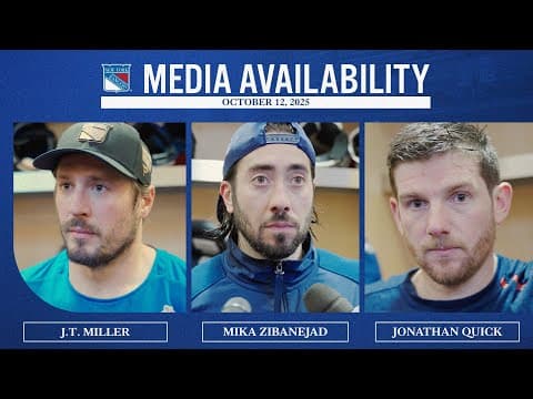 NYR vs WSH: J.T. Miller, Mika Zibanejad & Jonathan Quick Postgame Media Availability | Oct. 12, 2025