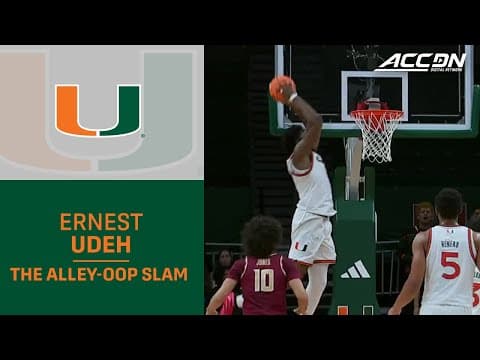 Miami's Tre Donaldson Finds Ernest Udeh For The Alley-oop Slam