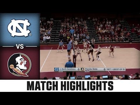 North Carolina vs. Florida State Match Highlights | 2025 ACC Volleyball