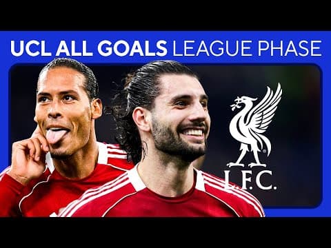 Liverpool ALL GOALS in the LEAGUE PHASE of the UEFA Champions League