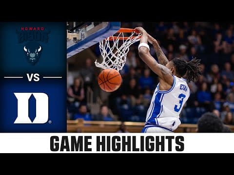 Howard vs. Duke Game Highlights | 2025-26 ACC Men's Basketball