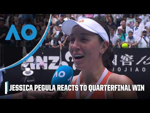 Jessica Pegula reacts to advancing to her first Australian Open semifinal 👏