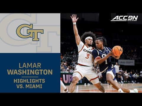 Georgia Tech's Lamar Washington Highlights vs. Miami