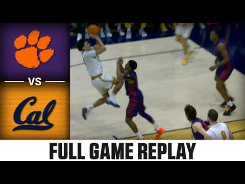 Clemson vs. Cal Full Game Replay | 2025-26 ACC Men's Basketball