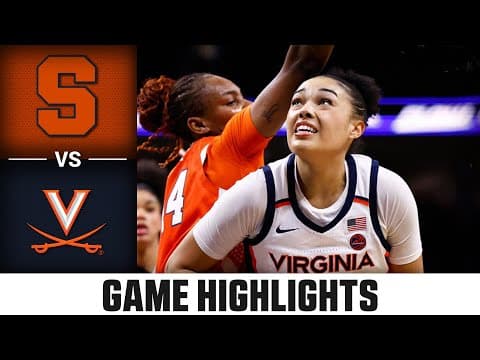 Syracuse vs. Virginia Game Highlights | 2025-26 ACC Women's Basketball