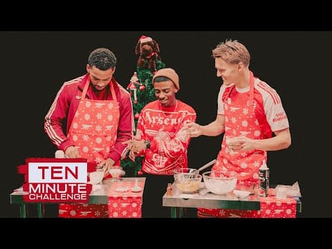 FESTIVE CHEESECAKE 🎄🍰 | Timber & Odegaard compete in the kitchen | 10 minute challenge