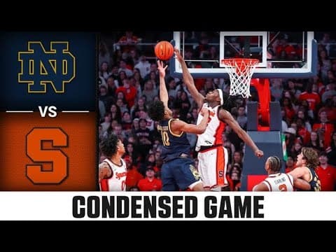 Notre Dame vs. Syracuse Condensed Game | 2025-26 ACC Men's Basketball