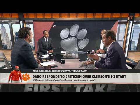 Mad Dog to Dabo Swinney's comments on Clemson's poor start 🗣️ 'TAKE IT EASY!' | First Take