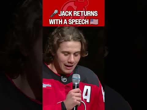 Jack Hughes has a speech for Devils fans 🎤🇺🇸