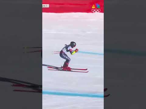 Here she goes! 🎿🔥  Mikaela Shiffrin hits the mountain for her first giant slalom run!