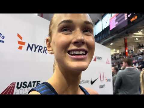 Jane Hedengren Reacts to 3rd Place in 3000m at 2026 Millrose Games