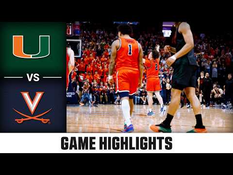 Miami vs. Virginia Game Highlights | 2025-26 ACC Men's Basketball