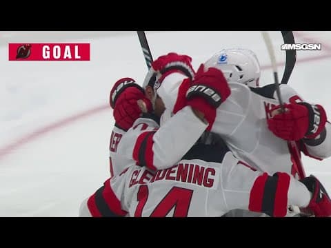 Jonas Siegenthaler scores a goal against the Winnipeg Jets