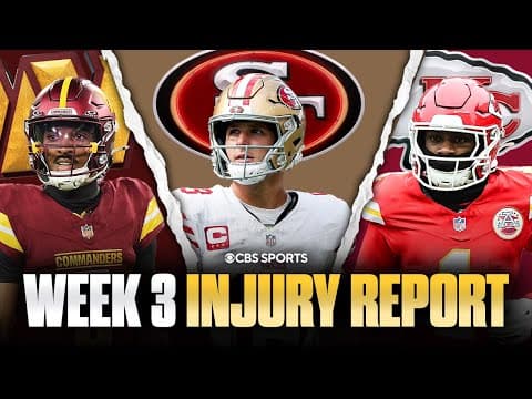 Should Jayden Daniels sit vs the Raiders? | Brock Purdy back at practice | NFL Week 3 Injury Report