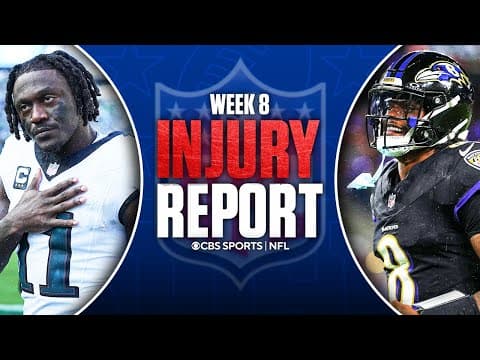 NFL Week 8 Injury Report: A.J. Brown ruled OUT vs Giants, Lamar Jackson QUESTIONABLE vs Bears & MORE