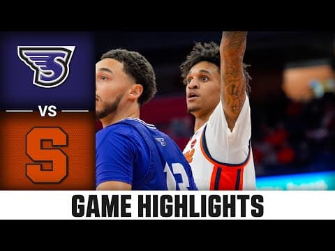 Stonehill vs. Syracuse Game Highlights | 2025-26 ACC Men's Basketball