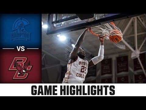 Hampton vs Boston College Game Highlights | 2025-26 ACC Men's Basketball