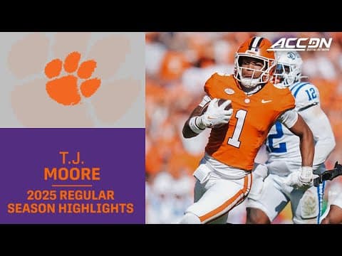 T.J. Moore 2025 Regular Season Highlights | Clemson Wide Receiver