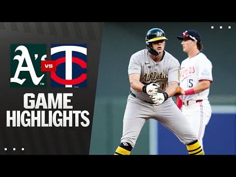 Athletics vs. Twins Game Highlights (8/19/25) | MLB Highlights