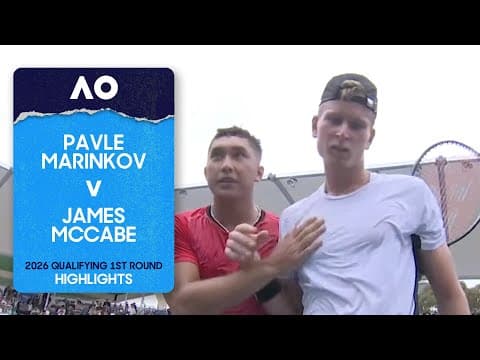 Pavle Marinkov v James McCabe Highlights | Australian Open 2026 Qualifying First Round
