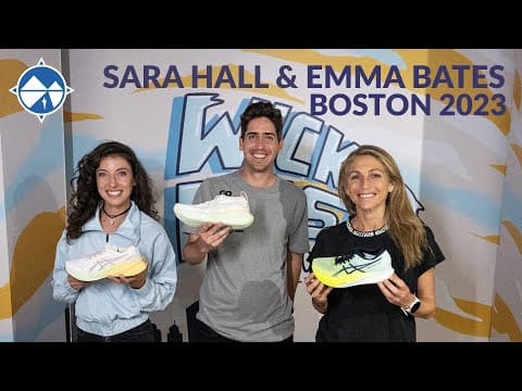 Sara Hall and Emma Bates 2023 Boston Marathon Shoe Lineup