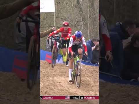 Brand is putting in an early dig in the UCI World Cup Koksijde — causing problems behind her! 👀