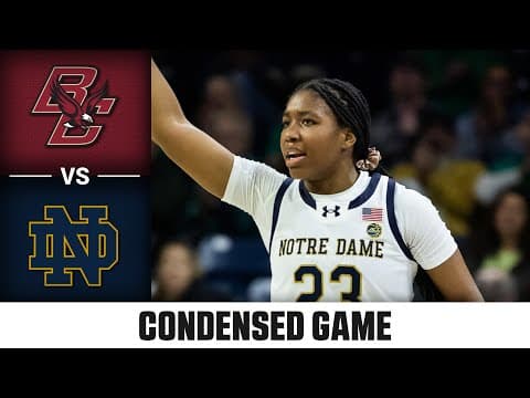 Boston College vs. Notre Dame Condensed Game | 2025-26 ACC Women's Basketball