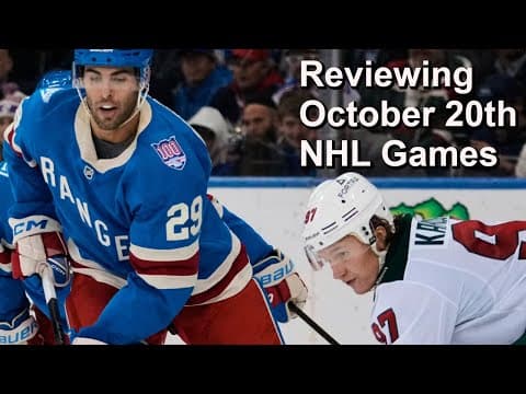 Reviewing October 20th NHL Games