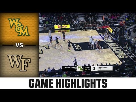 William & Mary vs. Wake Forest Game Highlights | 2025-26 ACC Women's Basketball