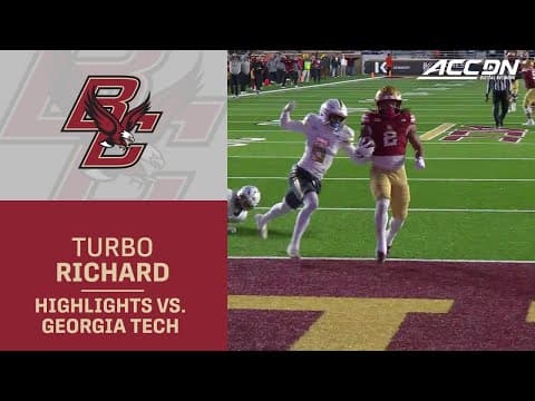 BC RB Turbo Richard Highlights vs. Georgia Tech