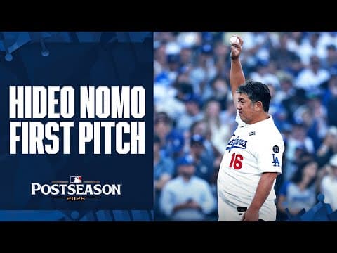 Hideo Nomo tosses out the ceremonial first pitch for the Dodgers ahead of World Series Game 3! ⚾️