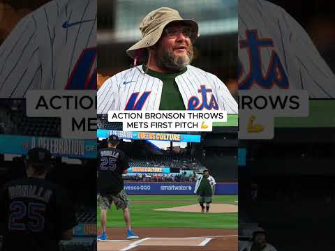 Action in Queens! Action Bronson tosses out the first pitch for the Mets! 🍎