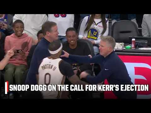Steve Kerr gets HEATED as he's ejected and Snoop Dogg was on the call | NBA on ESPN