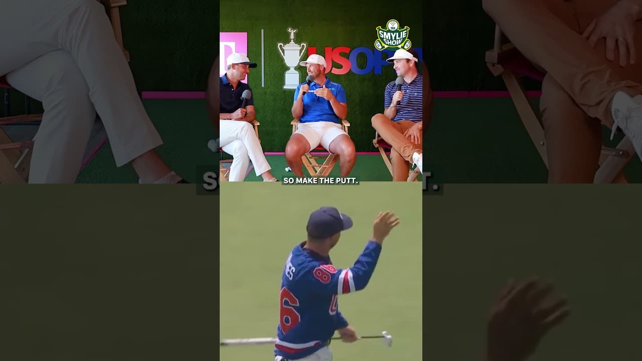 Birdie putt in the #JackHughes sweater... good mojo for the #usopen? 🇺🇸 #golf #wyndhamclark #shorts
