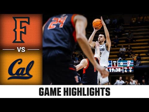 Fullerton vs. Cal Game Highlights |  2025-26 ACC Men’s Basketball